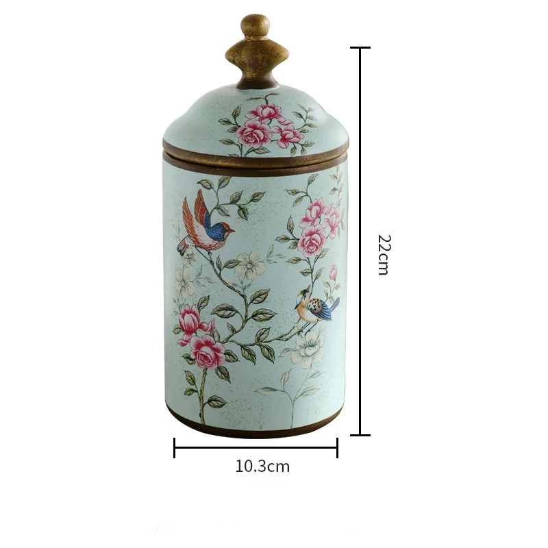 Бак для хранения из американской керамики пасторальная посуда с принтом птиц