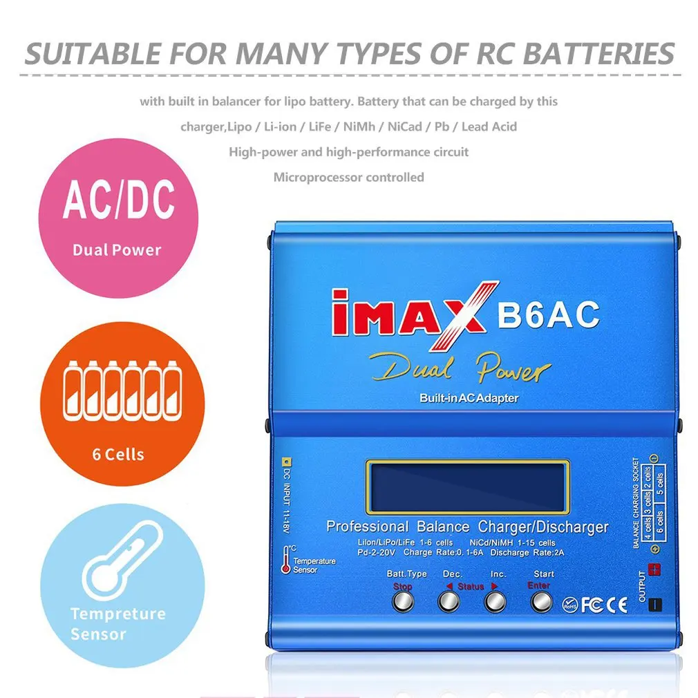 Горячее предложение! Распродажа! IMAX B6 AC B6AC Lipo NiMH 3 S/4S/5S RC батарея баланс зарядное устройство+ ЕС/США/Великобритания/Австралия разъем питания провода новая распродажа