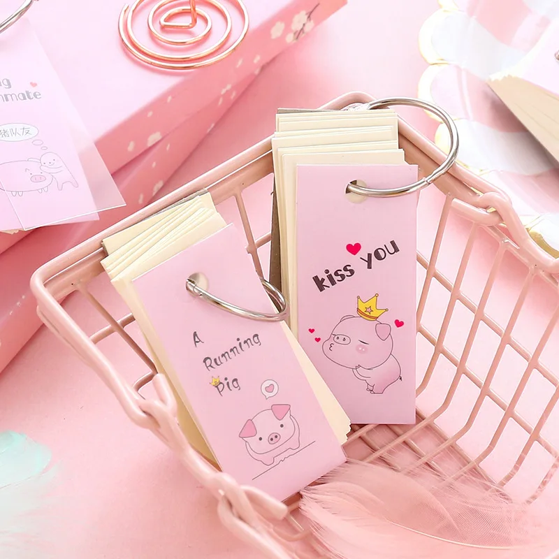 

Creative Buckle Notebook Mini Thick Iron Hoop Leaflet Portable Cute Blank Message Notes Note Paper Little Book