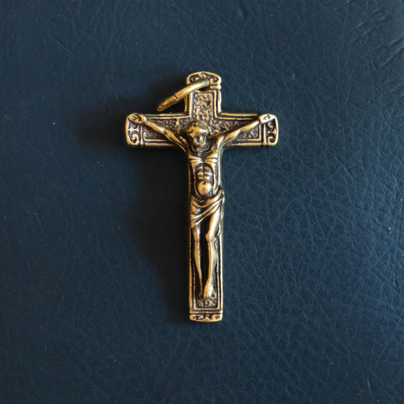 brass cross jesus keychain pendant (1)