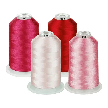 

Assorted Color Packs of Polyester Embroidery Machine Thread Huge Spool 5000M for All Embroidery Machines (Red Series)