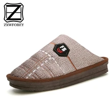ZXWFOBEY тапочки на меху; мужские домашние Нескользящие зимние теплые тапочки; мужская домашняя обувь; зимние плюшевые тапочки-светильник; мужская домашняя обувь