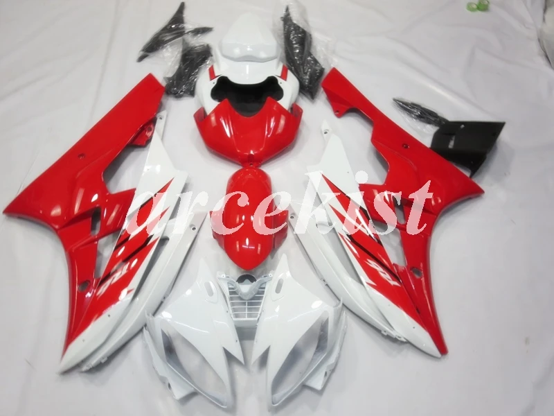 ABS литья под давлением мотоцикла Полный обтекатели комплект подходит для YAMAHA YZF-R6 2006 2007 R6 06 07 Пользовательские красный белый