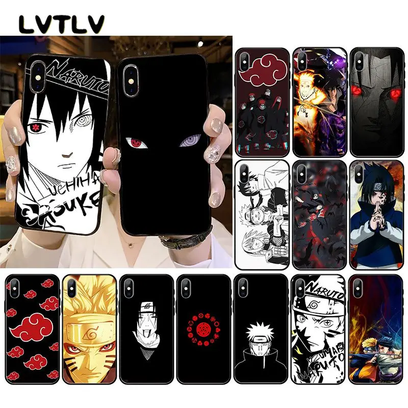 LVTLV Black White Naruto Sasuke Kakashi Phone Case For iPhone 11 pro XS MAX 8 7 6 6S Plus X 5 5S SE XR case | Мобильные телефоны и