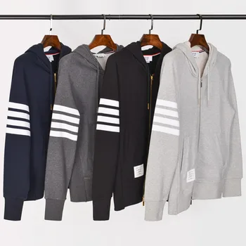 

2020 Fashion TB THOM Brand Spring Autumn hooded Clothing Cotton jacket Men Women Sweatshirts Hoodies Male Casual Sportswear Coat