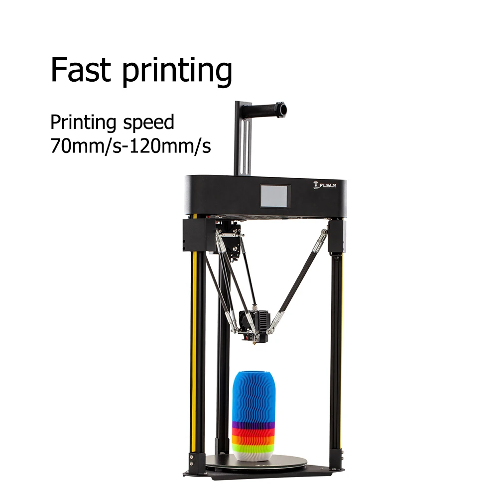 US $242.88 Flsun Q5 3D Printer DELATA Touch Screen USB TMC 2208 Silent Driver Auto Level Resume Printing PreAssembly 32bits Board Kossel