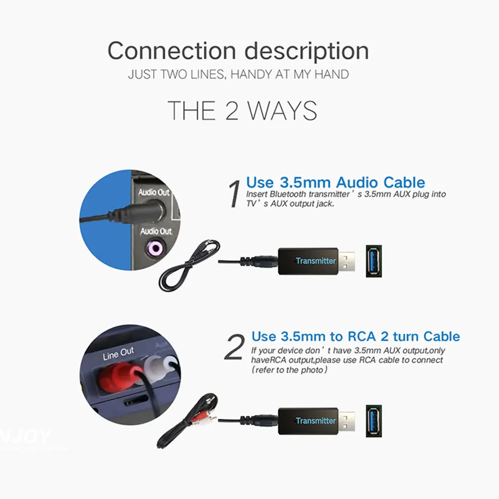 Беспроводной стерео аудио USB Bluetooth 4,2 передатчик адаптер для ПК компьютер ТВ