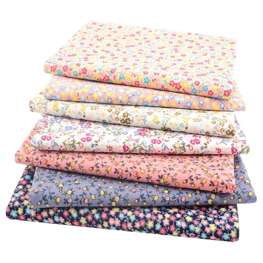 Teramila 6/7-teiliges Set Fat Quarter Bundle, bedruckter Popeline-Baumwollstoff für Handarbeiten, Patchwork, Nähen, DIY-Taschen, Quilt-Stoffe – Detail 9