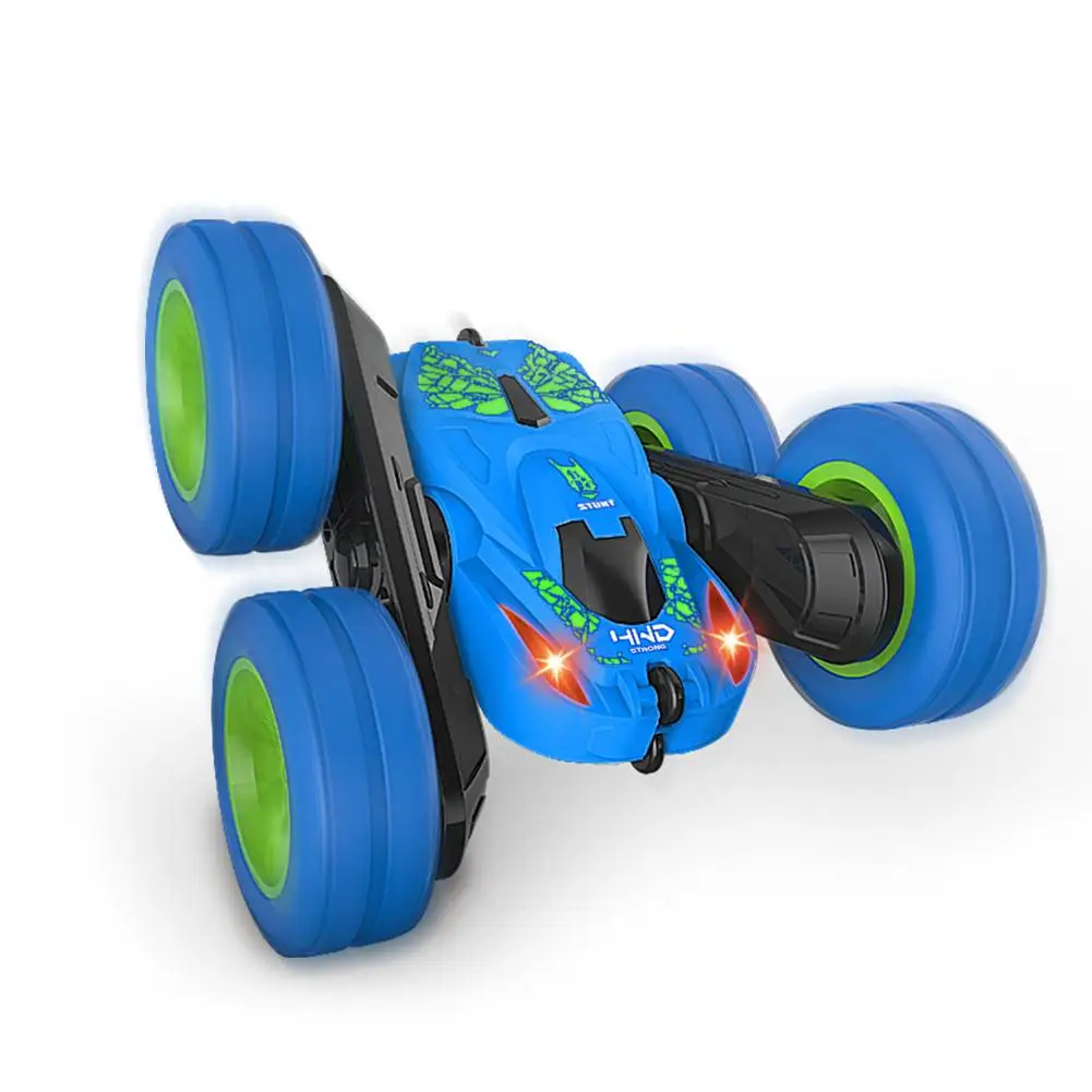 360 градусов вращающийся Двусторонняя RC Stunt автомобилей со светом модельная игрушка для детей игрушечные машинки RC подарки для 2 X батареи игрушки