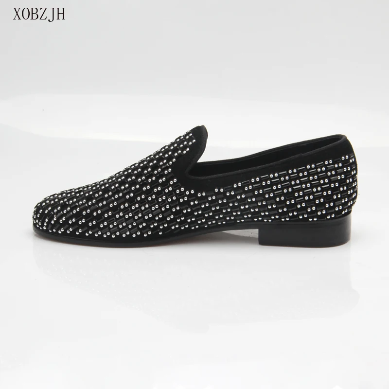

XOBZJH 2019 New Men Shoes Summer Breathable Leather Loafers Wedding Party Shoes For Men Black Working Slip On Shoes Big Size