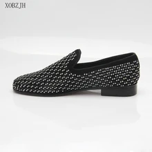 XOBZJH 2019 New Men Shoes Summer Breathable Leather Loafers Wedding Party Shoes For Men Black Working Slip On Shoes Big Size
