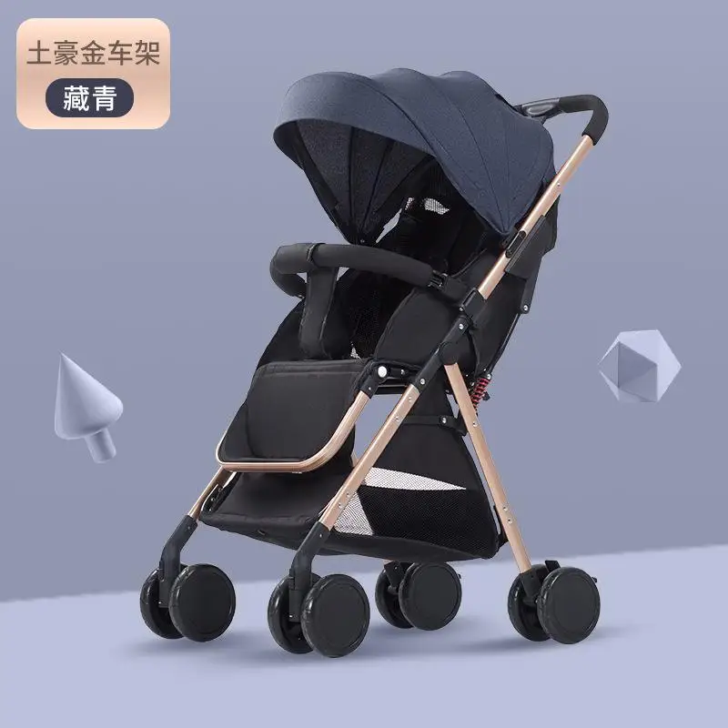 Светильник для детской коляски с высоким пейзажем, простая Складная ультра переносная коляска для новорожденных - Цвет: dark blue B