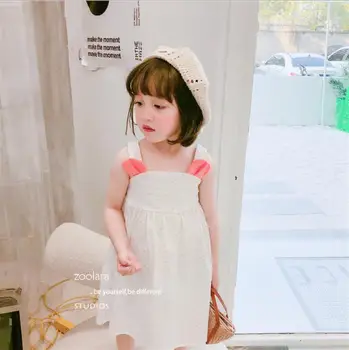 

2020 Korea style girls printed dress fashion cotton summer girls vest dresses 1-6 years HO746