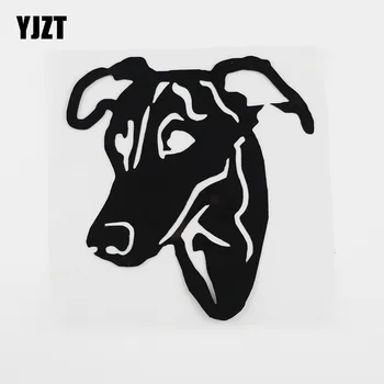 

YJZT 12.6CMX13.5CM High Quality Greyhound Dog Car Sticker Vinyl Decal Black/Silver 8A-0038