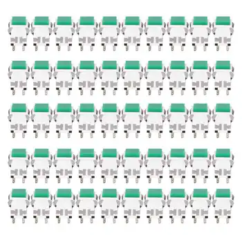 

rocker switch 50pcs 6 Pins Self-Locking Push Button Switch Precision Stable Switch Button Green rotary switch