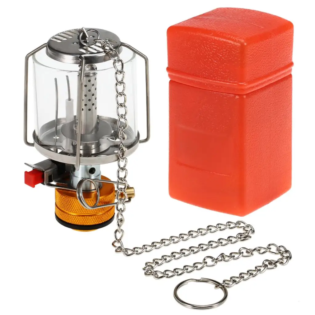 Portable Mini Camping Lantern Gas Lamp Tent Light with Hanging Chain 