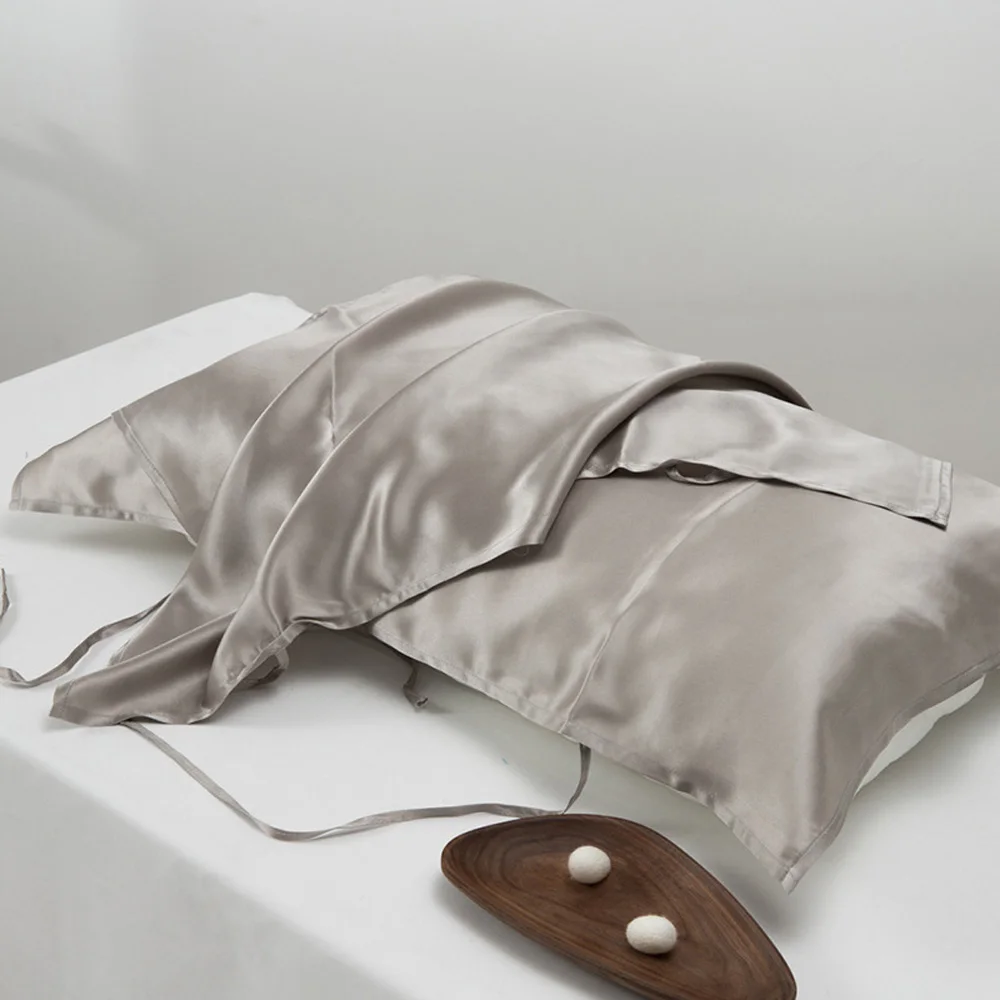 19 Momme Silk Pillow Towel Heavy Silk Pillow Towel 100% Mulberry Satin Pure Color Tie to The 1PC