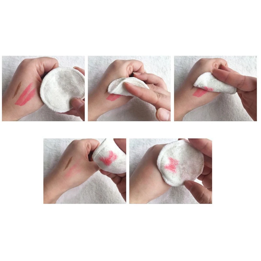 3-10 шт./лот многоразовые подушечки для снятия макияжа с лица из хлопка, двухслойные салфетки, моющиеся подушечки для чистки ногтей