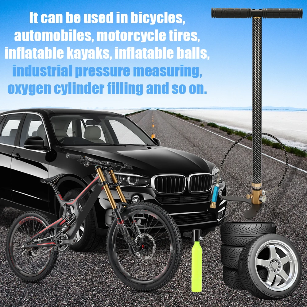 

Hot New 400bar 40mpa Hand Operated Inflator Pump Mini High Pressure Compressor with 8mm Female Quick Connector for Bike Tyre