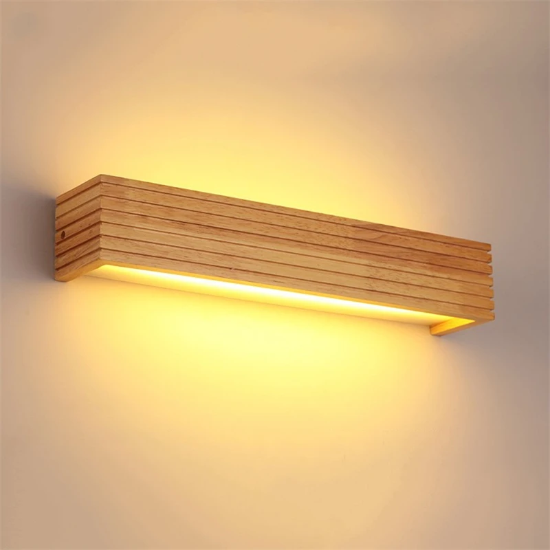 Led Wall Lamp Oak Wooden Wall Lamps Bedroom Bed Lamp Bathroom Home Wall Sconce Solid Wood Wall Light Fixtures led wall lamp wall light