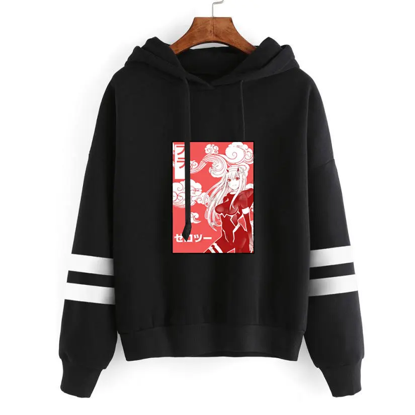 

Darling In The FranXX Zero Two Slim Unique Anime Hoodie Woman Fleece Hoodies Sweatshirt Streetwear Hip Hop Hoody Vintage Coat
