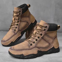 Fall/winter Plus Size Hot Style Men Casual Martin Boots, Hand-stitched Bottom High-top Men Shoes, Outdoor Sports Shoes Men Boots