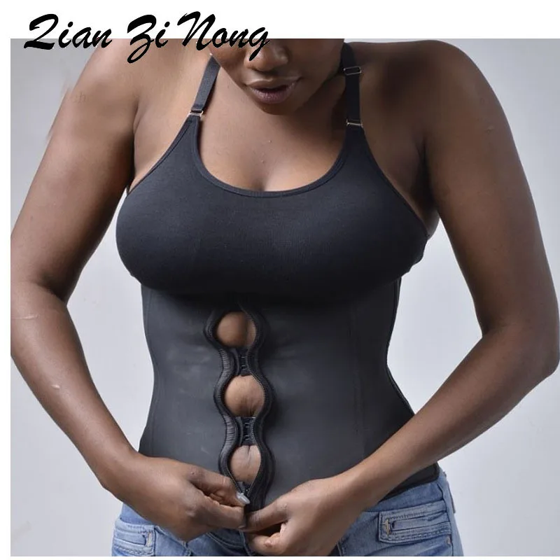 Женский неопреновый корсаж на молнии и пряжке под грудью для тренировки талии