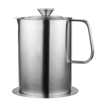 

1500Ml Stainless Steel Oil Filter Pot, Large Capacity Filter and Anti-Leakage Oil Pot, Household Oil Filter and Oil Trap