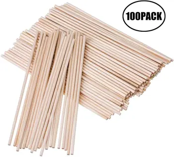 

Lvcky Unfinished Natural Wood Craft Dowel Rods 100 Pack (6 x 1/8 Inch)