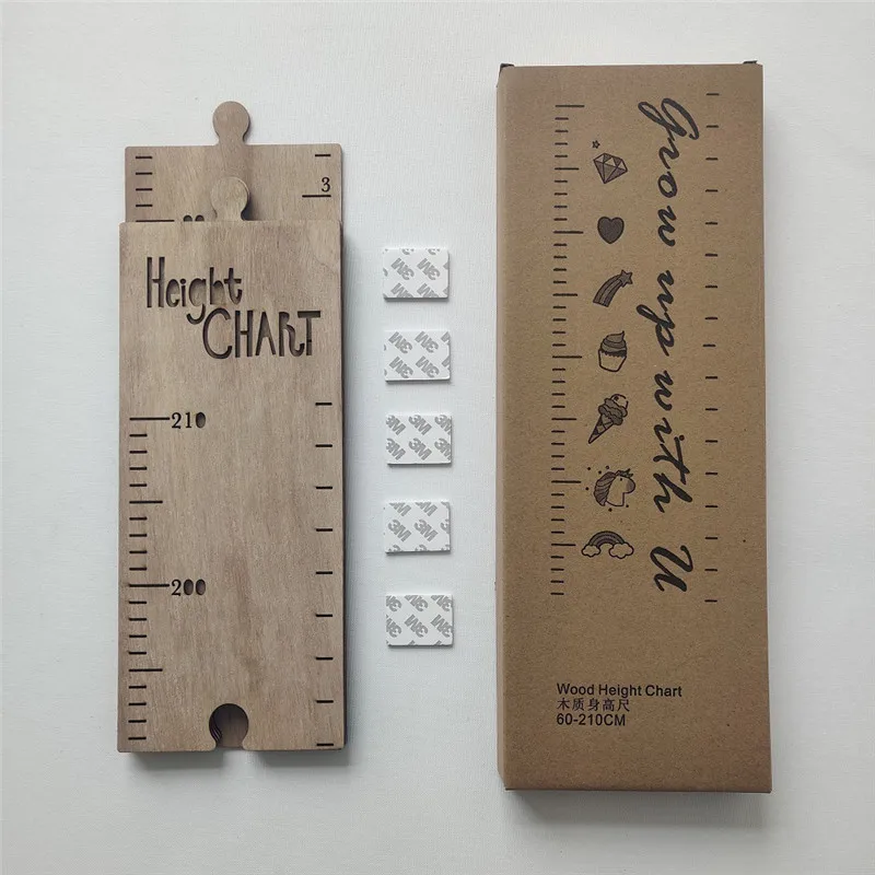 Baby Height Meter Wooden Growth Chart Ruler Kids Children Room Decor Wall Measuring Sticker Ruler Gauge Child Growing Up Gifts