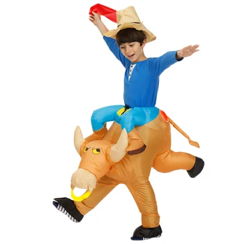 

Anime Cosplay Child Inflatable Bull Costume Halloween Costumes for Kids 40 to 50 Inch Mascot Costumes Inflated Garment