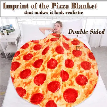 

Pizza Throw Blanket Novelty Funny Food Blankets Soft Flannel Burrito Wrap Blanket for Adults and Kids
