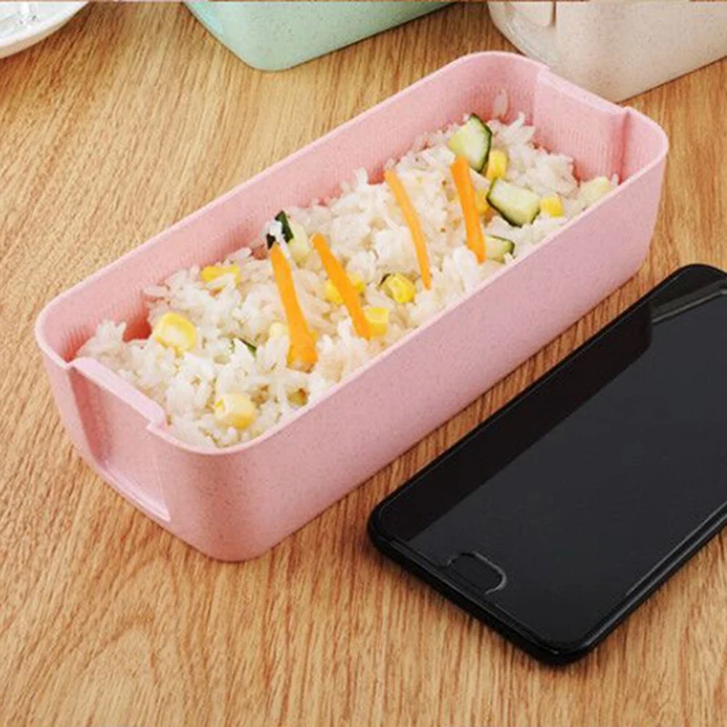 900 мл здоровый материал Ланч-бокс 3 слоя пшеничной соломы Bento коробки микроволновая посуда контейнер для хранения продуктов Ланчбокс