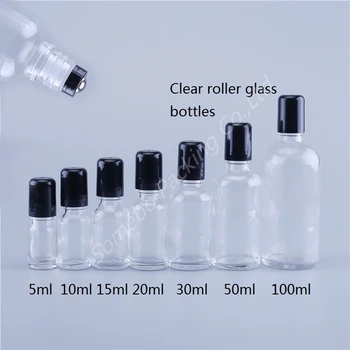 

Hot Spot Refillable 100ml 50ml 30ml 20ml 15ml 10ml 5ml Clear Glass Roll-on Facial Massage Oil Bottles with Metal Roller Ball