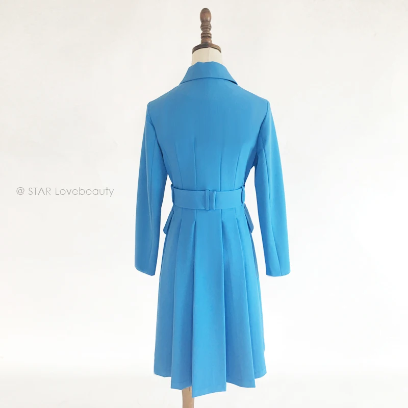 Kate Middleton Plus  Size High Quality  New Fashion Elegant Formal Office Lady Workplace Long Sleeve Blue  Suit Coat