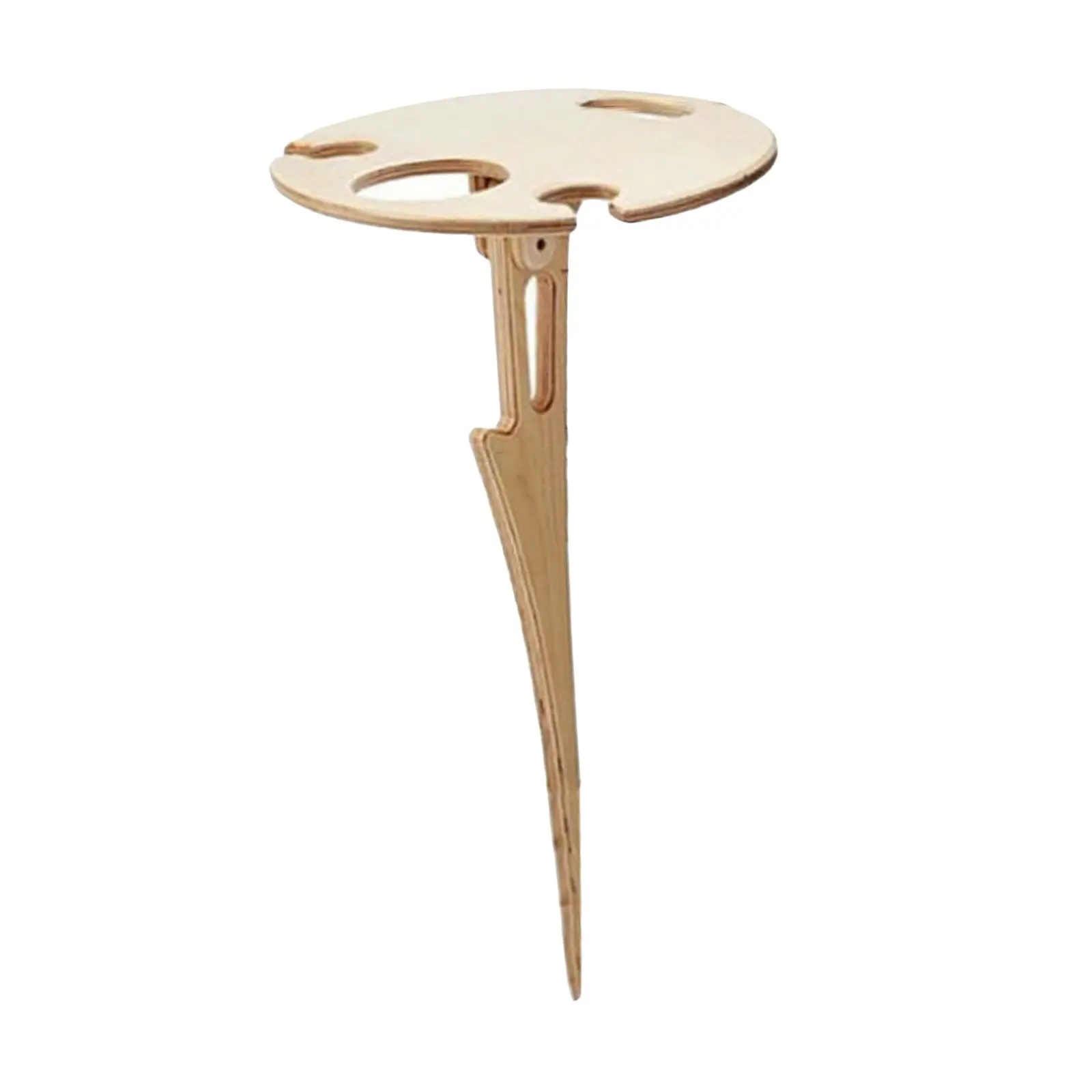 Portable Outdoor Wine Table, Beach Sand Grass Wooden Wine Bottles Cups Support Rack Holder, Snack & Cheese Tray