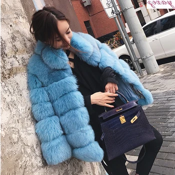 

2019 Plus Size Winter Outerwear Furry Faux Fur Coat Women High Collar Long Sleeve Fake Fur Jacket fourrure abrigos mujer
