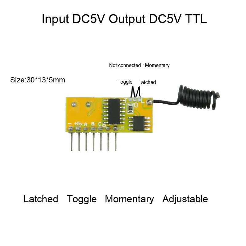 5 В DC 4CH RF модуль приемника-передатчика выход DC5V 4CH высокий уровень ttl трансивер модуль релейный модуль драйвера 315/433 МГц 10 шт