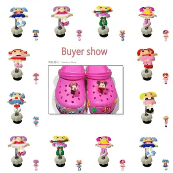 

1pc Angel Girls Standing Flat Spring Flower shoe charms PVC shoe accessories shoe decoration for croc jibz Kids Party X-mas Gift