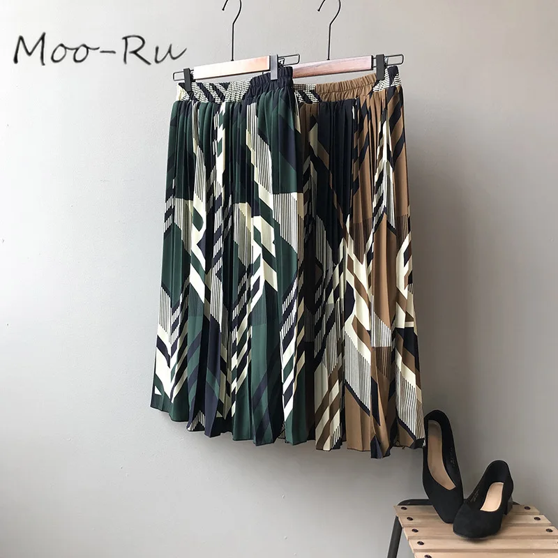 

Moo-Ru 2020 The New Geometric Pleated Skirt for Spring Is Loose and Slim In Korean Version