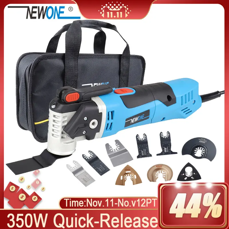 NEWONE Multi-Function tool 350W Quick Release Oscillating Tool Electric Trimmer Quick-change Tool Renovator Blades Wood-cutting afbeelding