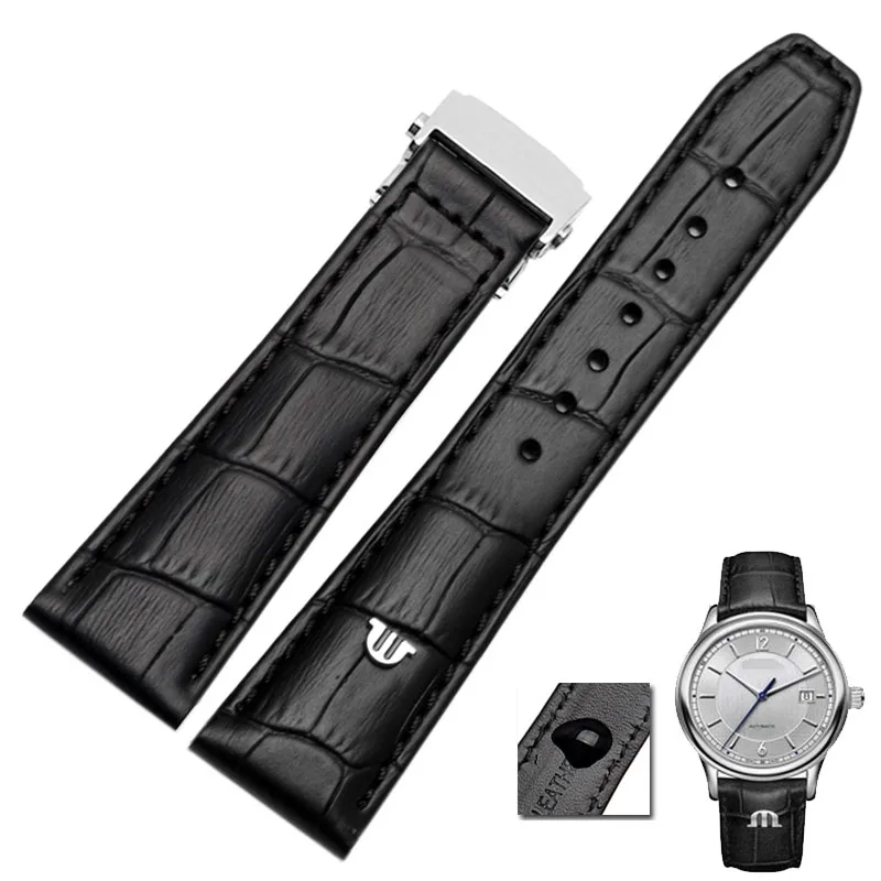 First layer calfskin strap for MAURICE LACROIX Eliros watchband cow genuine leather leather bands 20mm 22mm with folding buckle