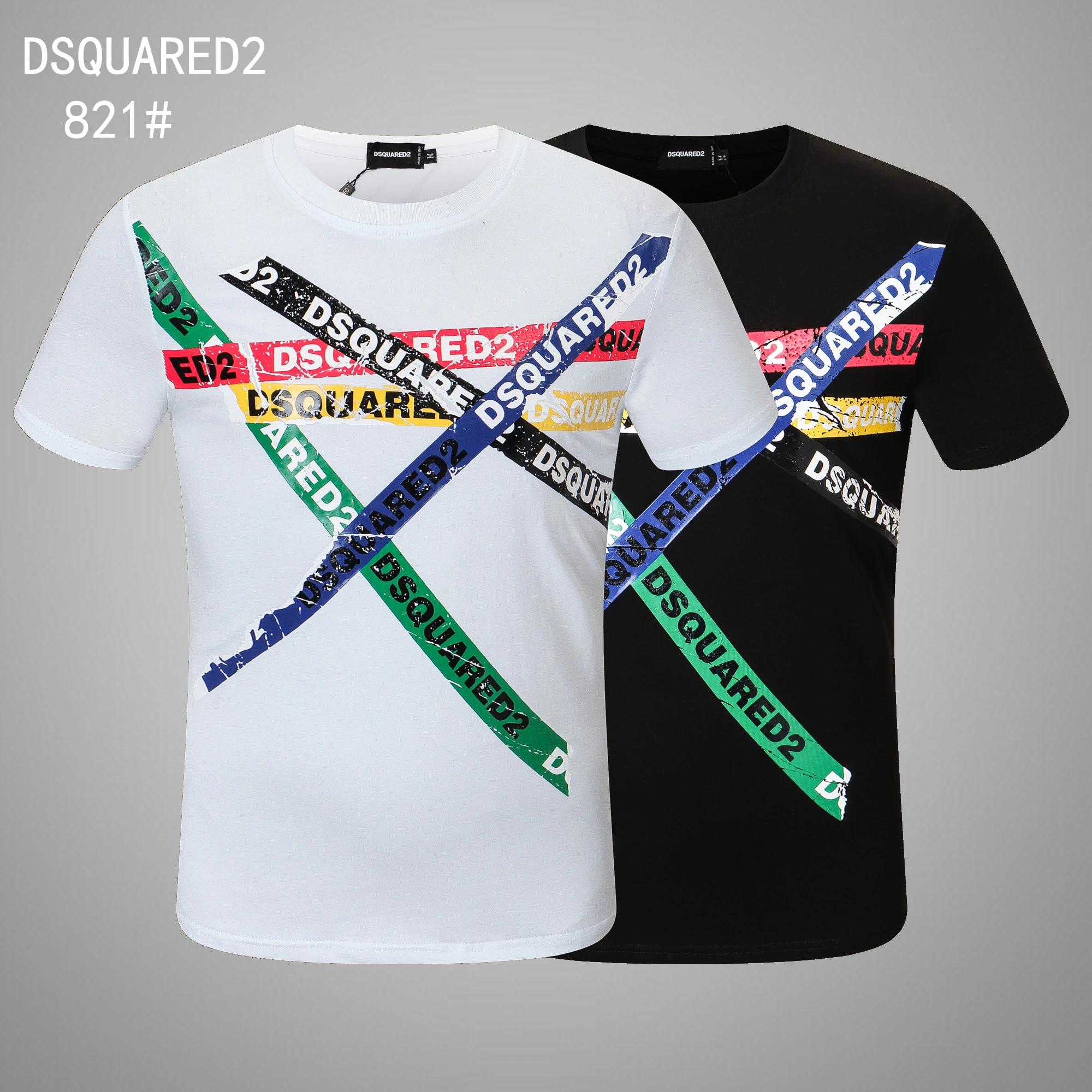 Logotipo de letras de Dsquared2 Unisex, de manga corta Camiseta de algodón con cuello redondo, regalo de novio, -