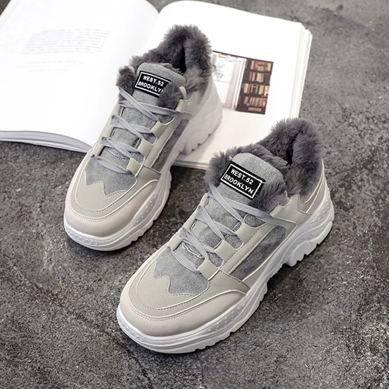 Новинка 2019 зимние женские кроссовки модные для папы белые и синие на платформе