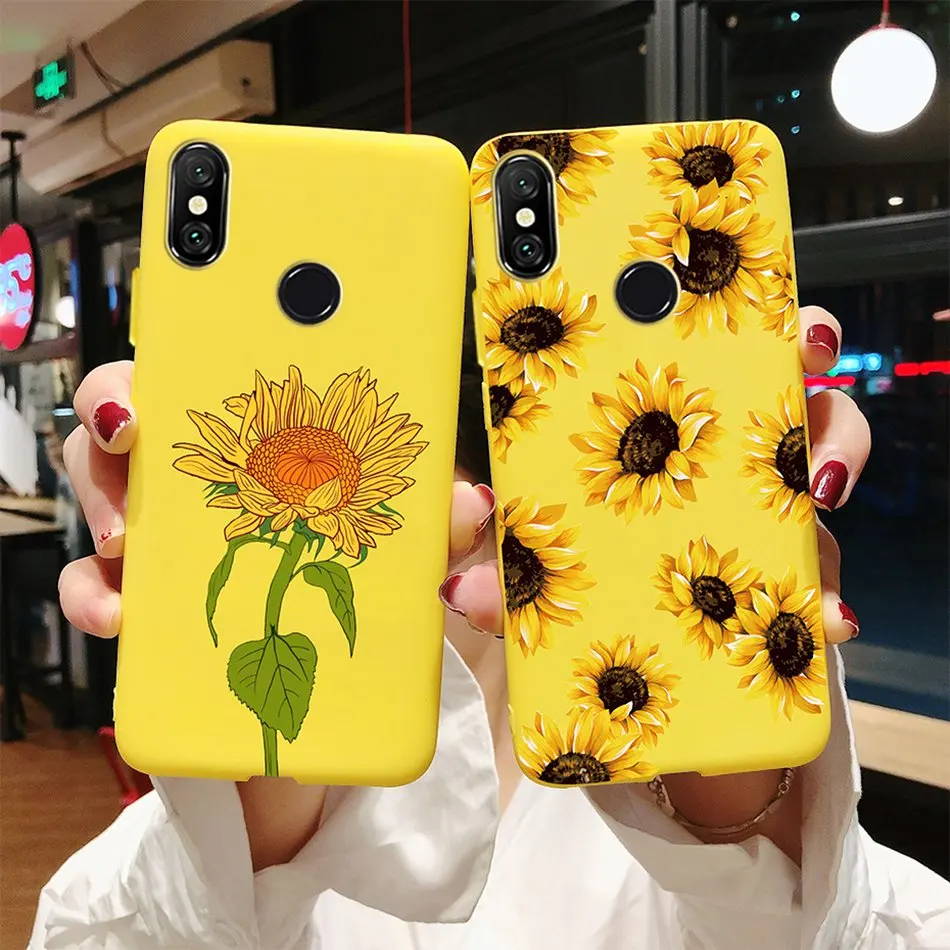 Sunflower Love Heart Silicone Soft Phone Case - 6.26 Protective Cover Bumper