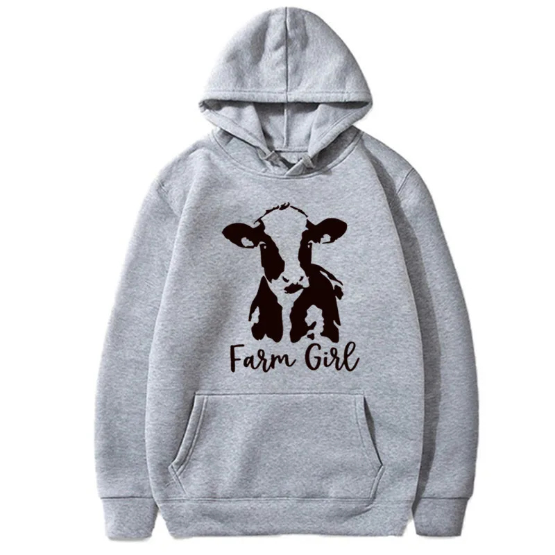 Hot Cow Lettered Pattern Printed Long-Sleeved Hooded Fleece Hoodies Sweatshirt Women Fall 2020 Graphic Hoodie | Женская одежда