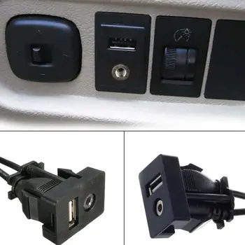 

AUX Flush Mount USB Headphone Jack Cable 3.5mm USB Port AUX Extension Cable Lead Mounting Panel Boat Car Dash Flush Mount