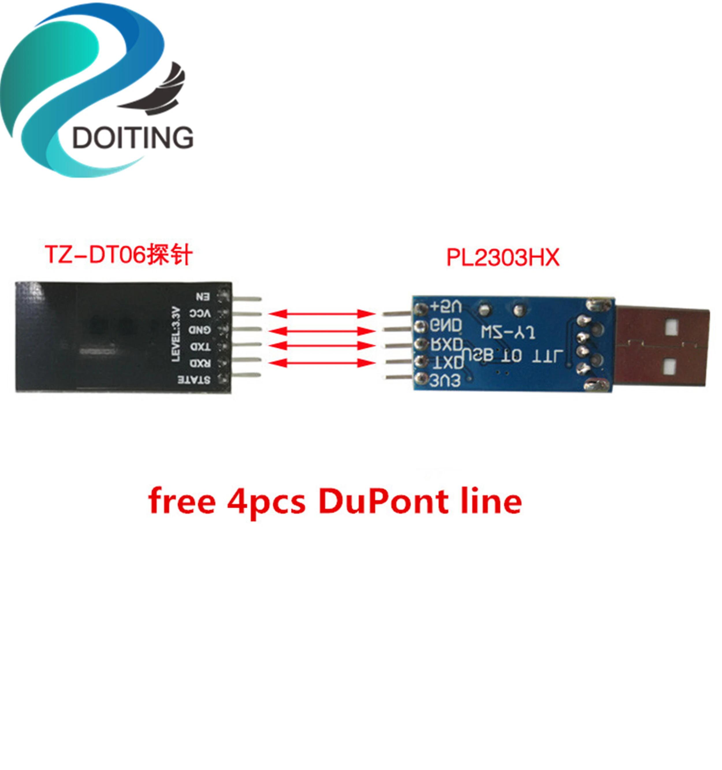DOITING TZ-DT06 зонд+ PL2303HX модуль чистый последовательный порт Wi-Fi сбор и анализ данных сбор MAC адрес линия DuPont