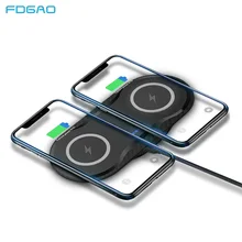 FDGAO двойная 5 Вт Qi Беспроводная зарядная панель для iPhone 11 Pro XS XR X AirPods двойная зарядная док-станция для samsung S10 S9 Note 10