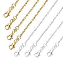 

10pcs Iron 2mm Width 45/50cm Flattened Cross Chain with 925-words Connector Signage For DIY Jewelry Making Necklace Accessories